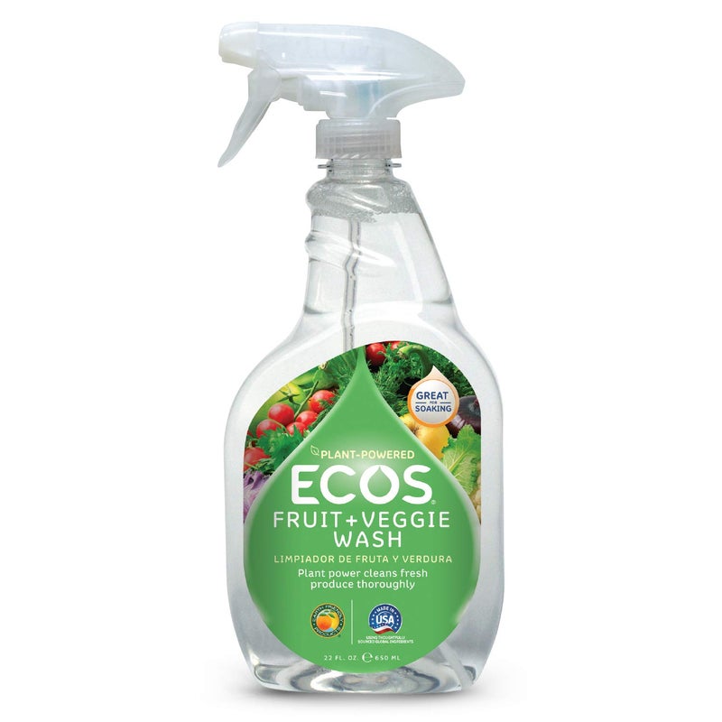 ECOSÂ® Non-Toxic Fruit + Veggie Wash: 22oz Spray Bottle by Earth Friendly Products (Pack of 2) - Image 1